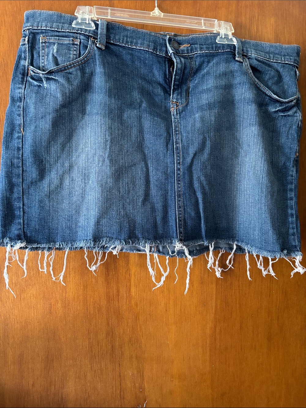 Old Navy Distressed Denim Mini Skirt in Blue